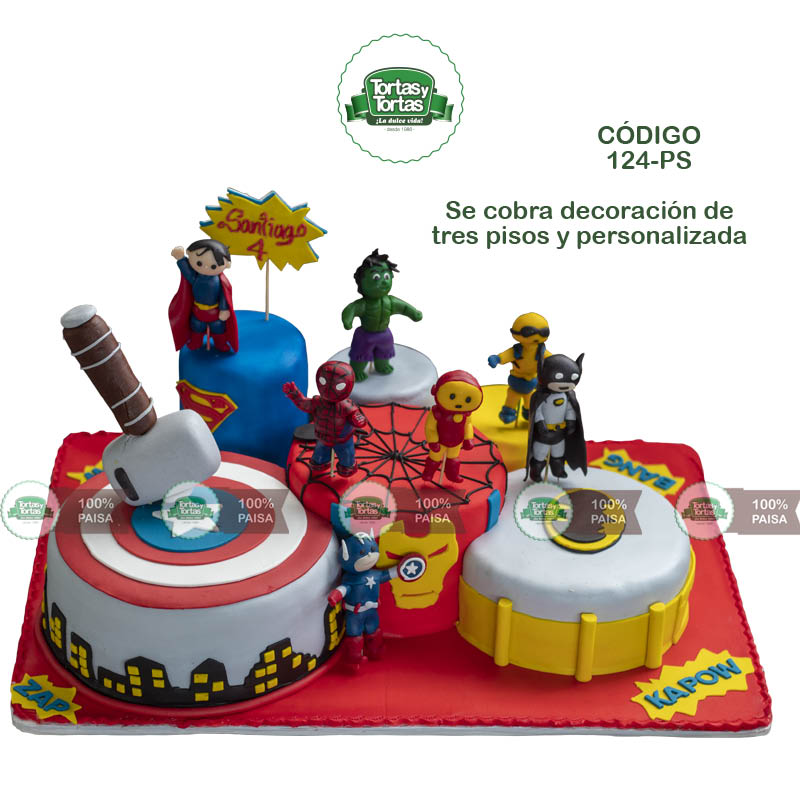Torta personalizada super heroes
